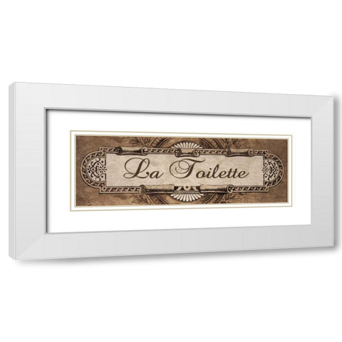 French Bath Sign I White Modern Wood Framed Art Print with Double Matting by Williams, Todd