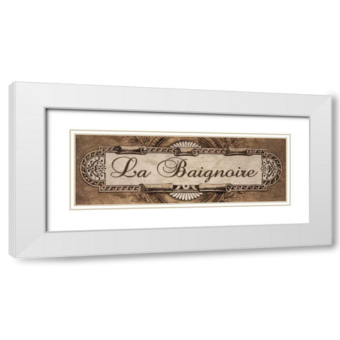 French Bath Sign II White Modern Wood Framed Art Print with Double Matting by Williams, Todd