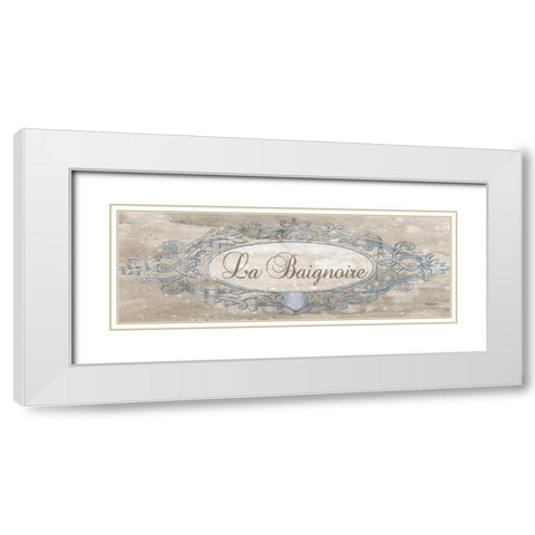 La Baignoire Sign White Modern Wood Framed Art Print with Double Matting by Williams, Todd