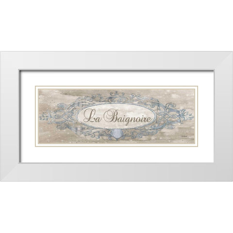 La Baignoire Sign White Modern Wood Framed Art Print with Double Matting by Williams, Todd
