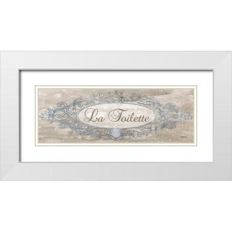 La Toilette Sign White Modern Wood Framed Art Print with Double Matting by Williams, Todd