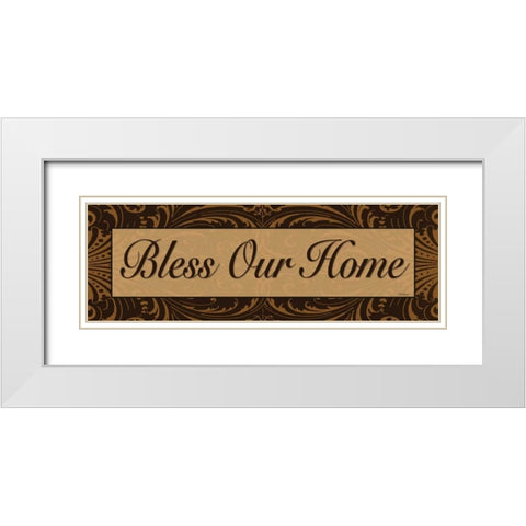 Bless Our Home White Modern Wood Framed Art Print with Double Matting by Williams, Todd