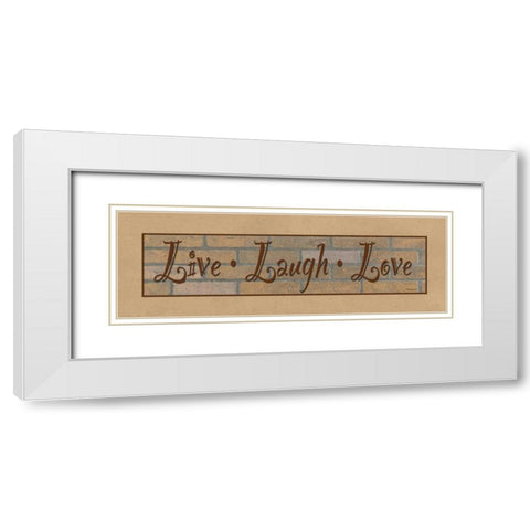 Live Laugh Love White Modern Wood Framed Art Print with Double Matting by Williams, Todd