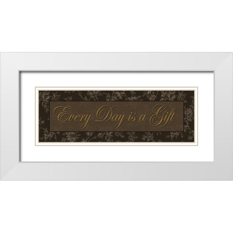 Every Day is a Gift White Modern Wood Framed Art Print with Double Matting by Williams, Todd