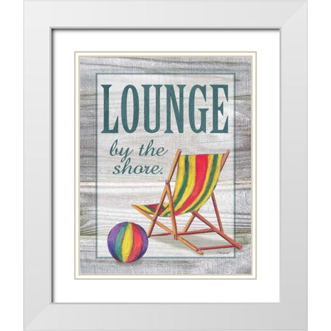 Lounge by the Shore White Modern Wood Framed Art Print with Double Matting by Williams, Todd