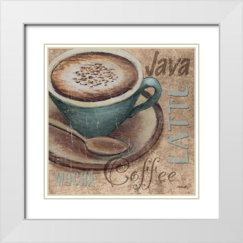 Blue Specialty Coffee I White Modern Wood Framed Art Print with Double Matting by Williams, Todd