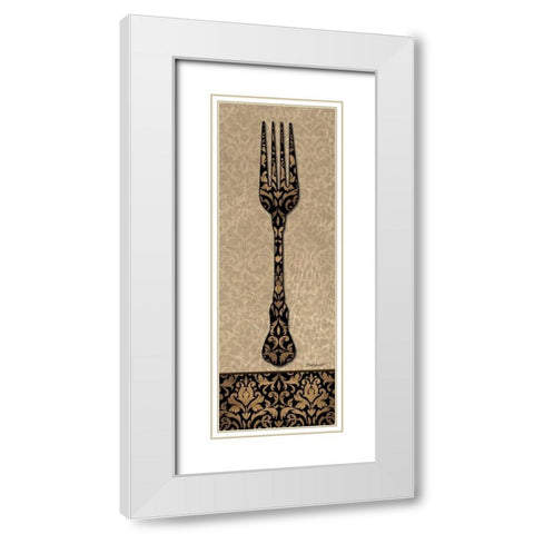 Fork White Modern Wood Framed Art Print with Double Matting by Williams, Todd