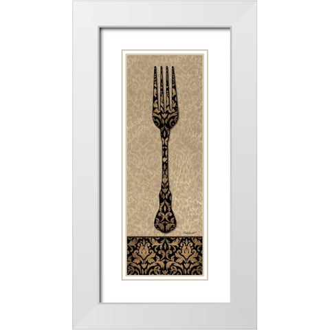 Fork White Modern Wood Framed Art Print with Double Matting by Williams, Todd
