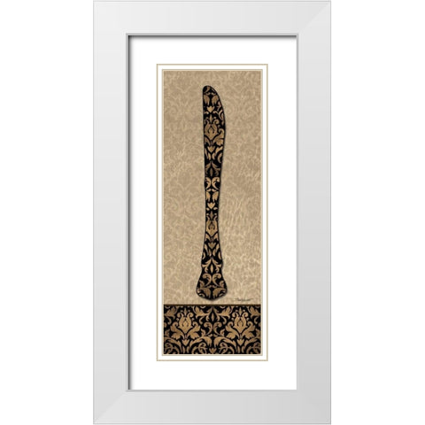 Knife White Modern Wood Framed Art Print with Double Matting by Williams, Todd