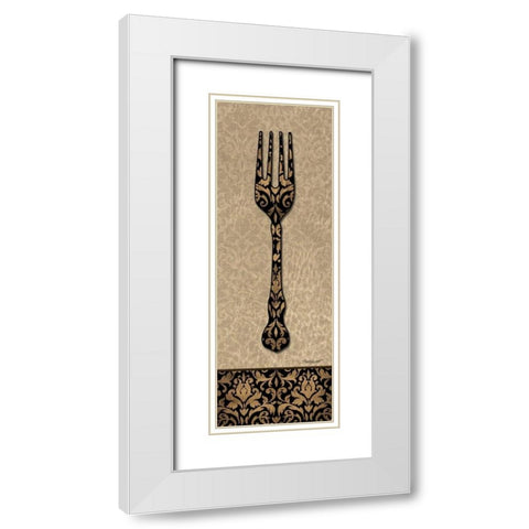 Salad Fork White Modern Wood Framed Art Print with Double Matting by Williams, Todd