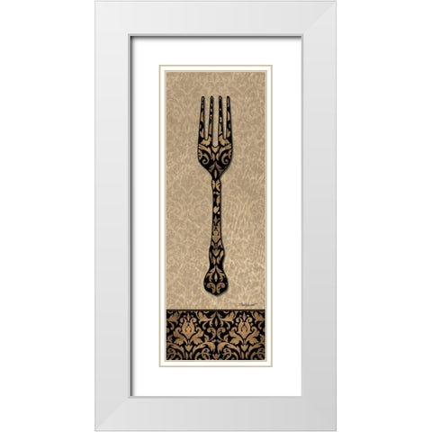 Salad Fork White Modern Wood Framed Art Print with Double Matting by Williams, Todd