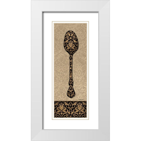 Spoon White Modern Wood Framed Art Print with Double Matting by Williams, Todd