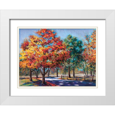 Fall Brilliance I White Modern Wood Framed Art Print with Double Matting by Williams, Todd