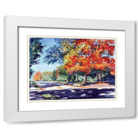 Fall Brilliance II White Modern Wood Framed Art Print with Double Matting by Williams, Todd