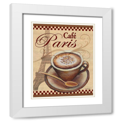 Paris Cafe White Modern Wood Framed Art Print with Double Matting by Williams, Todd