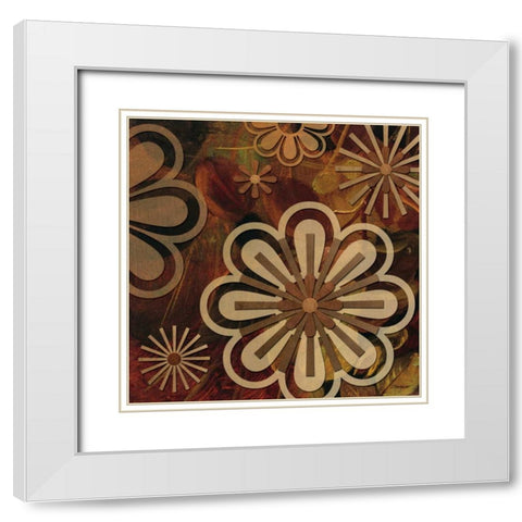 Floral Abstract II White Modern Wood Framed Art Print with Double Matting by Williams, Todd