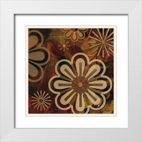 Floral Abstract II White Modern Wood Framed Art Print with Double Matting by Williams, Todd