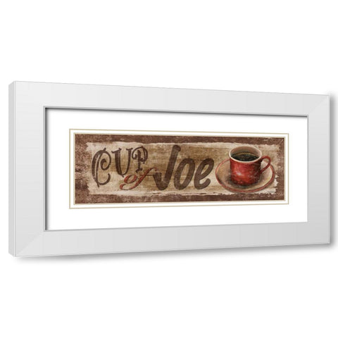 Cup of Joe White Modern Wood Framed Art Print with Double Matting by Williams, Todd
