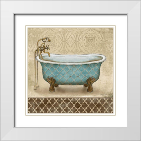 Lattice Bath II White Modern Wood Framed Art Print with Double Matting by Williams, Todd