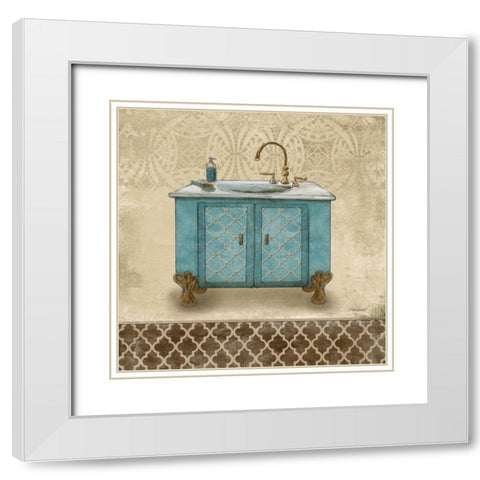 Lattice Bath III White Modern Wood Framed Art Print with Double Matting by Williams, Todd