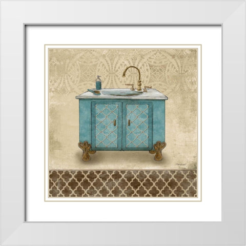 Lattice Bath III White Modern Wood Framed Art Print with Double Matting by Williams, Todd