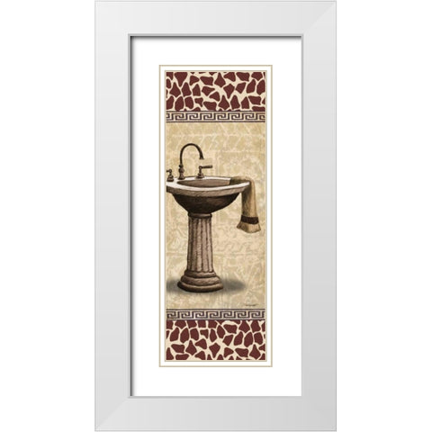 Giraffe Sink White Modern Wood Framed Art Print with Double Matting by Williams, Todd