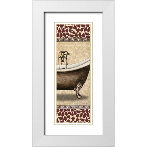 Giraffe Tub White Modern Wood Framed Art Print with Double Matting by Williams, Todd