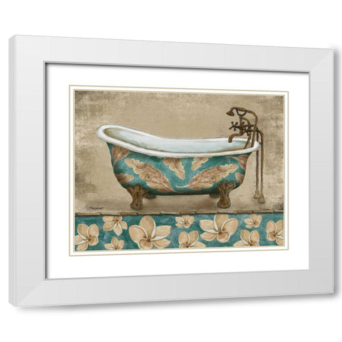 Tropical Bathtub I White Modern Wood Framed Art Print with Double Matting by Williams, Todd
