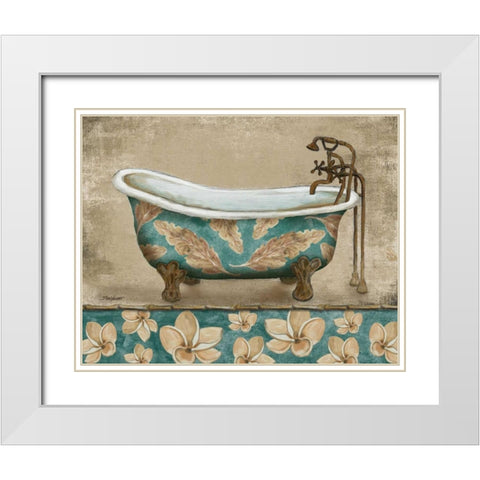 Tropical Bathtub I White Modern Wood Framed Art Print with Double Matting by Williams, Todd