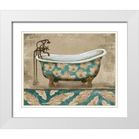 Tropical Bathtub II White Modern Wood Framed Art Print with Double Matting by Williams, Todd