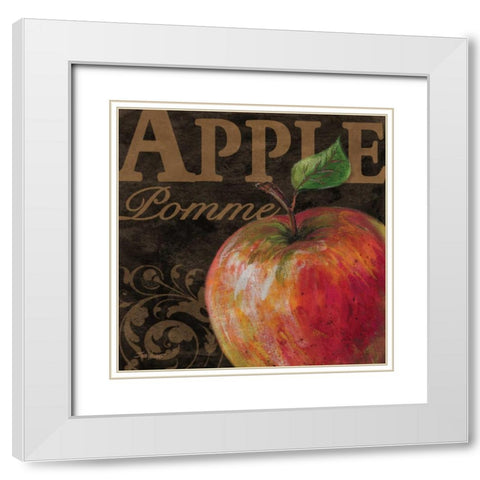 French Fruit Apple White Modern Wood Framed Art Print with Double Matting by Williams, Todd