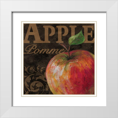French Fruit Apple White Modern Wood Framed Art Print with Double Matting by Williams, Todd