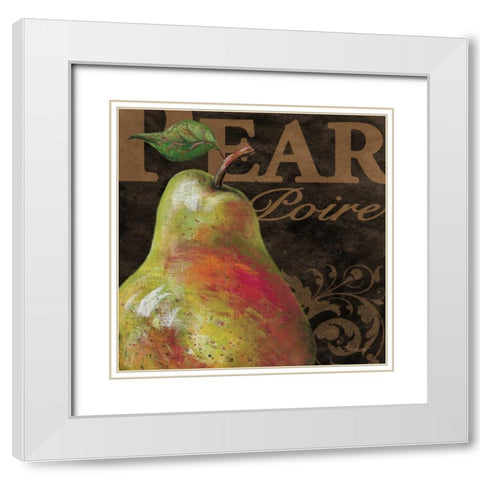 French Fruit Pear White Modern Wood Framed Art Print with Double Matting by Williams, Todd
