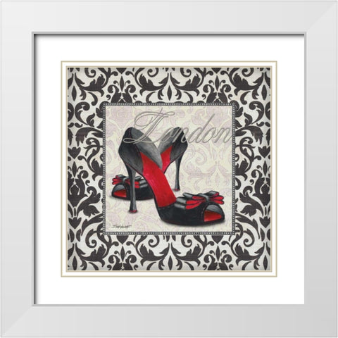 Classy Shoes Sq III White Modern Wood Framed Art Print with Double Matting by Williams, Todd