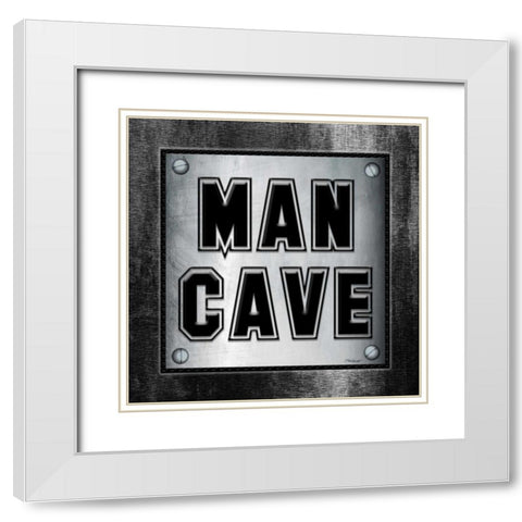 ManCave  Metal Sq White Modern Wood Framed Art Print with Double Matting by Williams, Todd
