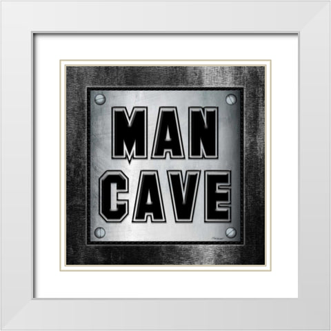 ManCave  Metal Sq White Modern Wood Framed Art Print with Double Matting by Williams, Todd