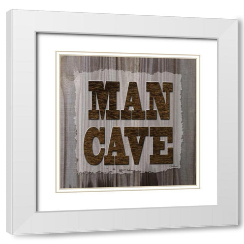 ManCave Wood Sq White Modern Wood Framed Art Print with Double Matting by Williams, Todd