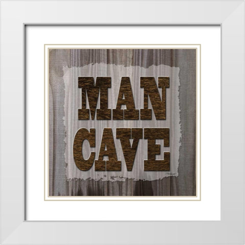 ManCave Wood Sq White Modern Wood Framed Art Print with Double Matting by Williams, Todd