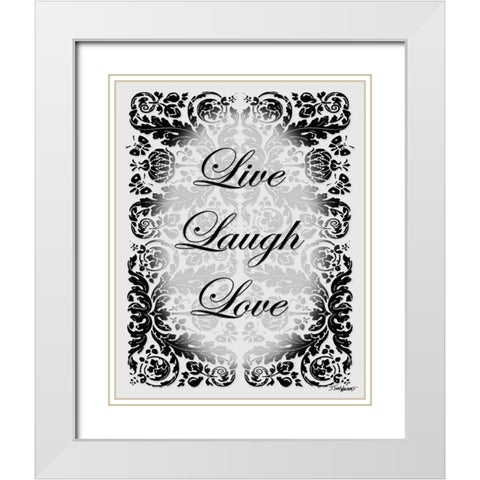 Live Laugh Love White Modern Wood Framed Art Print with Double Matting by Williams, Todd