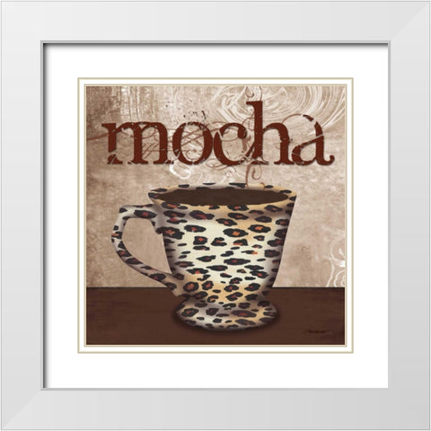 Leopard Cafe White Modern Wood Framed Art Print with Double Matting by Williams, Todd