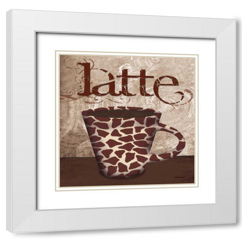 Giraffe Cafe White Modern Wood Framed Art Print with Double Matting by Williams, Todd
