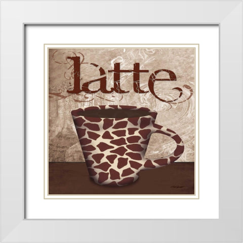 Giraffe Cafe White Modern Wood Framed Art Print with Double Matting by Williams, Todd