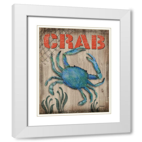Crab White Modern Wood Framed Art Print with Double Matting by Williams, Todd