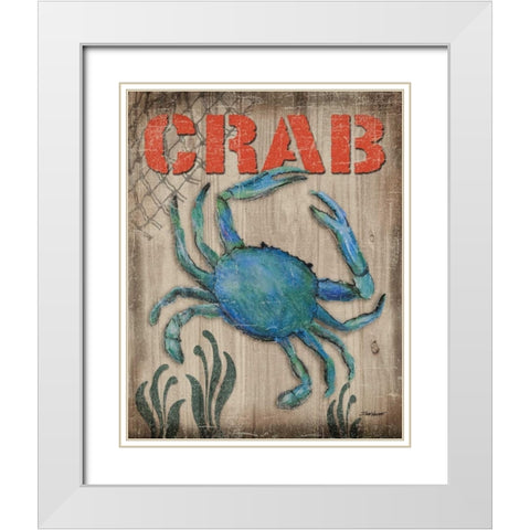 Crab White Modern Wood Framed Art Print with Double Matting by Williams, Todd
