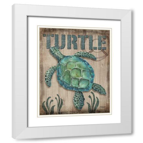 Turtle White Modern Wood Framed Art Print with Double Matting by Williams, Todd