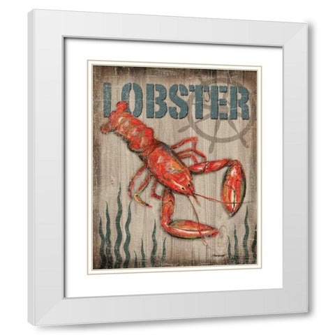 Lobster White Modern Wood Framed Art Print with Double Matting by Williams, Todd