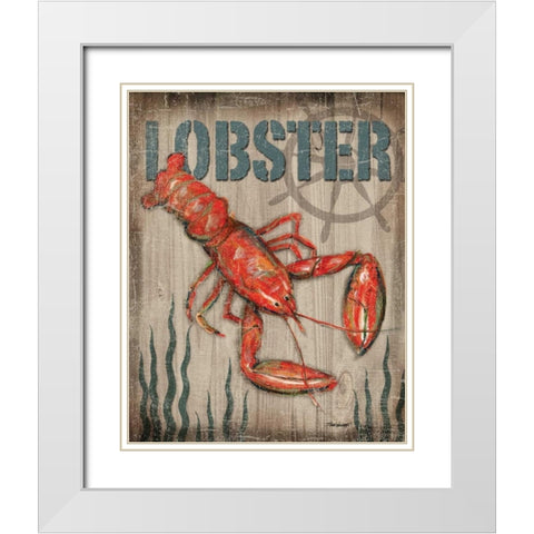 Lobster White Modern Wood Framed Art Print with Double Matting by Williams, Todd