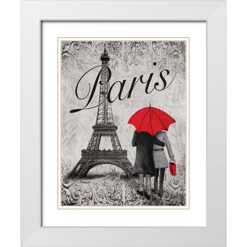 Strolling Paris I White Modern Wood Framed Art Print with Double Matting by Williams, Todd
