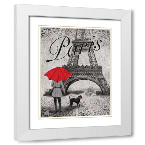 Strolling Paris II White Modern Wood Framed Art Print with Double Matting by Williams, Todd