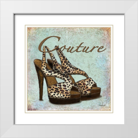 Blue Couture Shoes White Modern Wood Framed Art Print with Double Matting by Williams, Todd